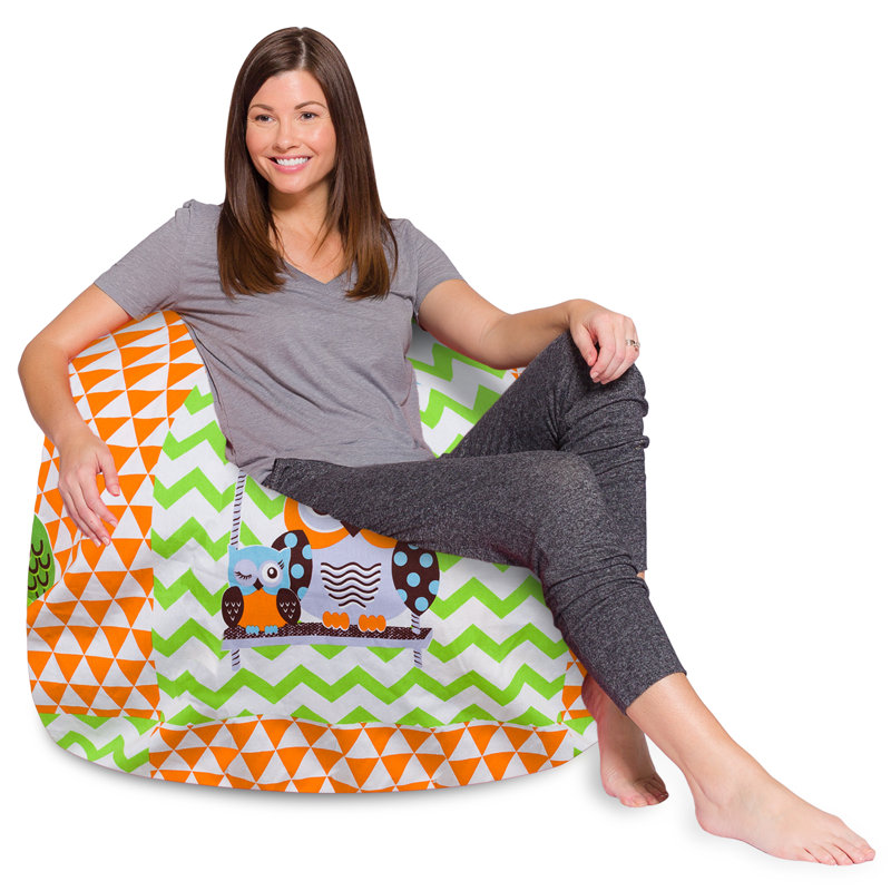 Bean Bag Chair for Kids, Teens, and Adults - Filled with Soft Beads, Includes Removable and Machine Washable Cover - Multiple Colors, Sizes and Fabrics including Soft Nylon & Canvas with Patterns