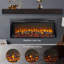Foyer électrique encastré mural de 44 pouces avec télécommande et imitation flamme, chauffe-lumière à DEL