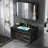 Sanes 36" Modern Black 2-Drawers-&2-Door Wall-Mounted Single Bathroom Vanity Set