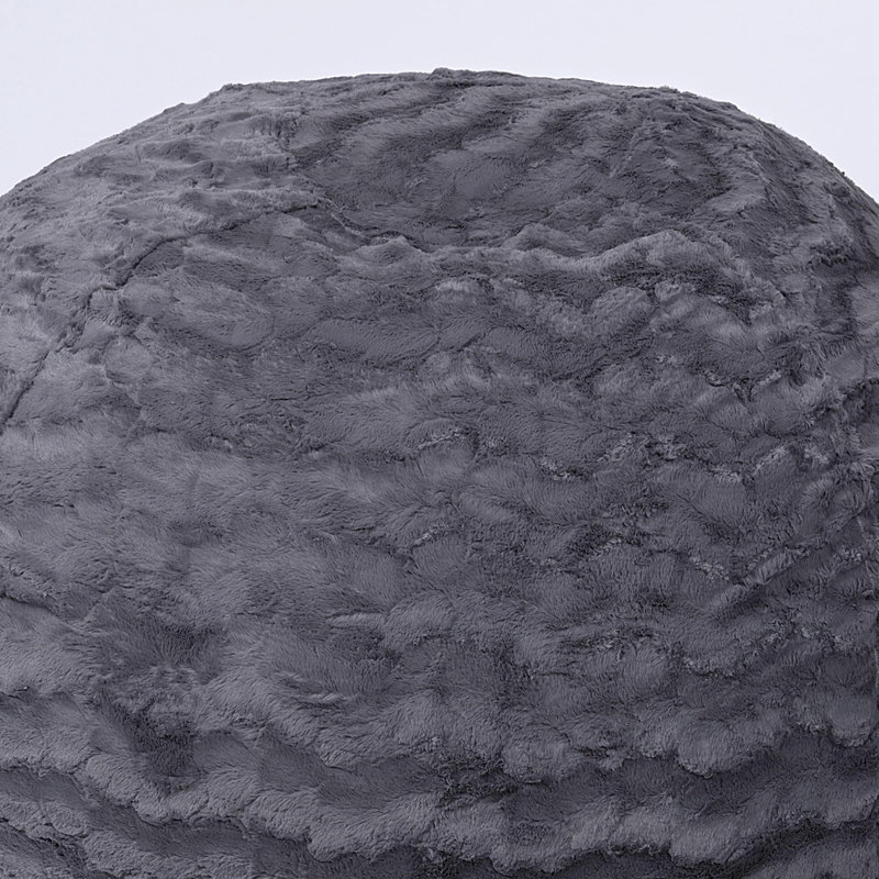 Cian Upholstered Accent Chair, Gray Faux Fur