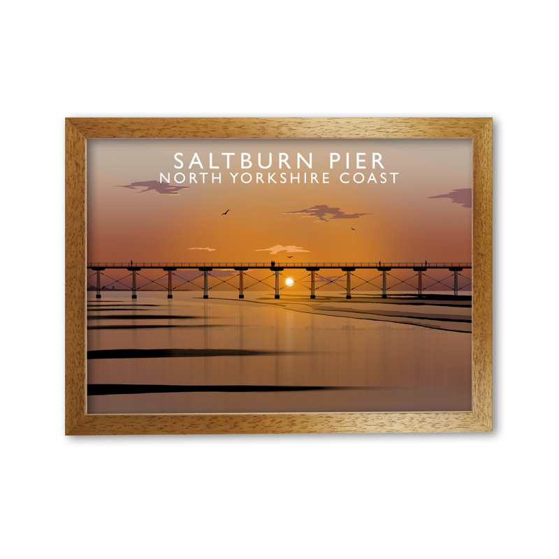 Saltburn Pier North Yorkshire Coast by Richard O'Neill - Single Picture Frame Print, 297 cm H x 42 cm W, Brown