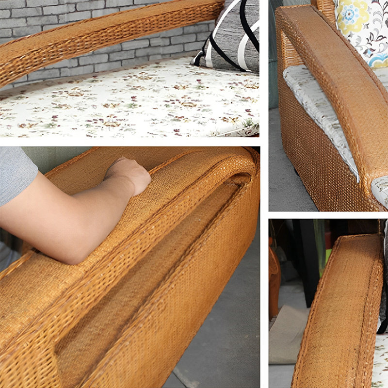 Chaises longues d'intérieur moderne en rotin moderne, Face à la droite