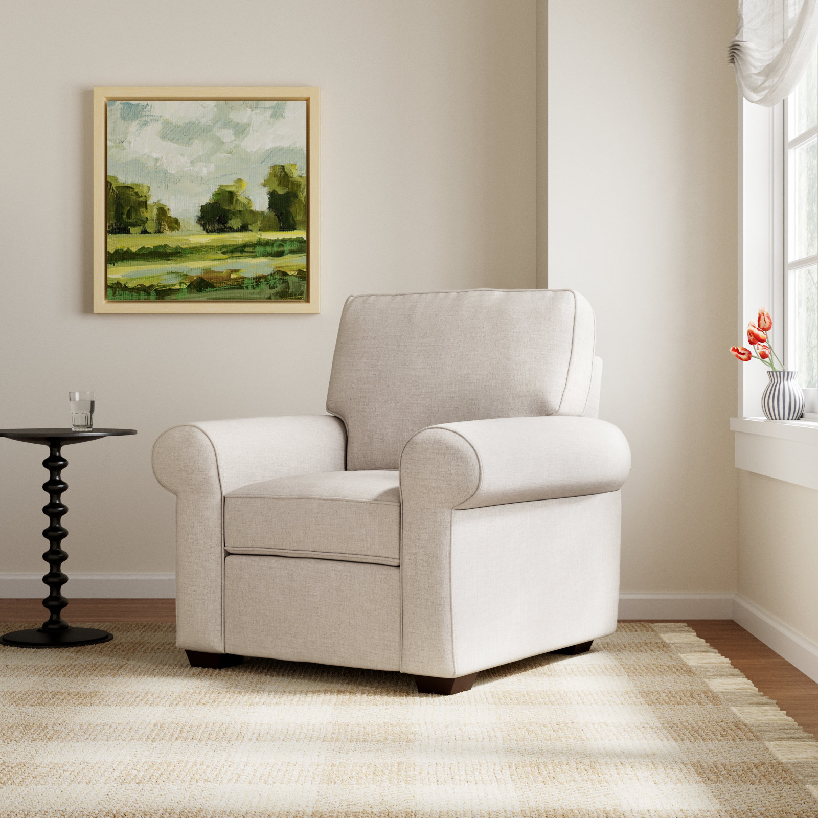 Porter Cotton Armchair, Nomad Snow Crypton® Chenille