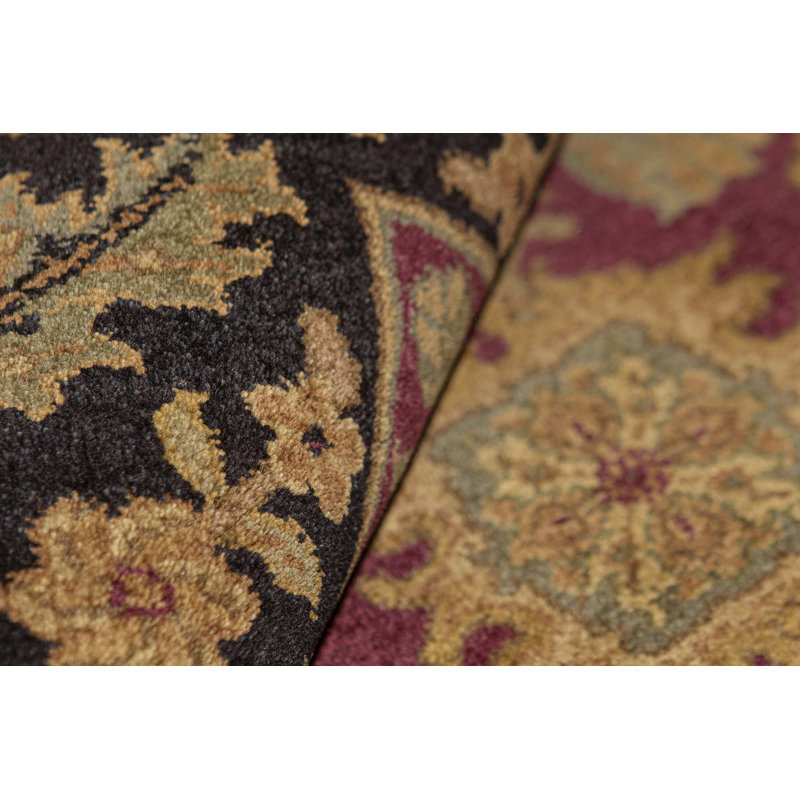 Hand-Knotted High-Quality Red and Black Area Rug