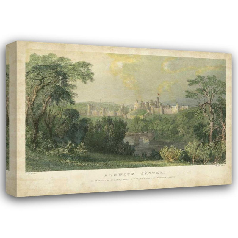 Art sur toile tendue, Astoria Grand Allom, T., Alnwick Castle, H 19 po x l 24 po