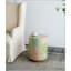 Tabouret de jardin cylindrique avec table d'appoint D14 x 18 po vert / rose