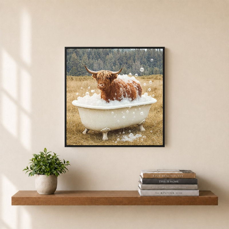 «Bathing Bull» par Gail Peck - impression sur toile