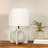 Grey Ceramic Table Lamp with Crossed Base and Linen Shade