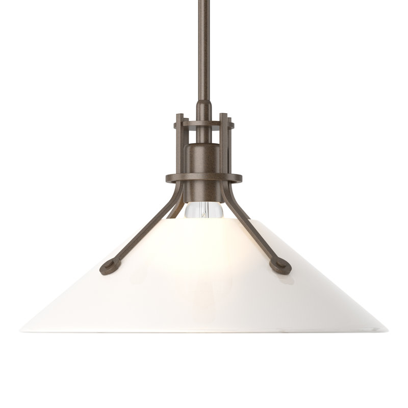 Henry 1 - Light Single Cone Pendant, Bronze, Frosted, 56.3'' H X 14.4'' W X 14.4'' D