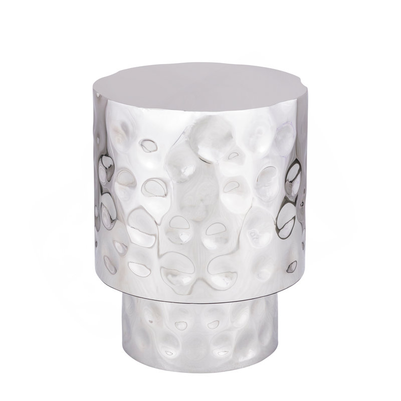 Table de bout en métal de style moderne, Argent argent