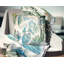 Paysage chinois bleu - coussin à imprimé floral-31479565-31479568