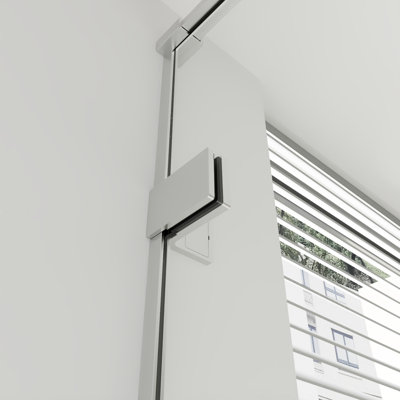 Drew Porte de douche pivotante réversible chrome 57,6po–58po x 79po avec verre trempé clair