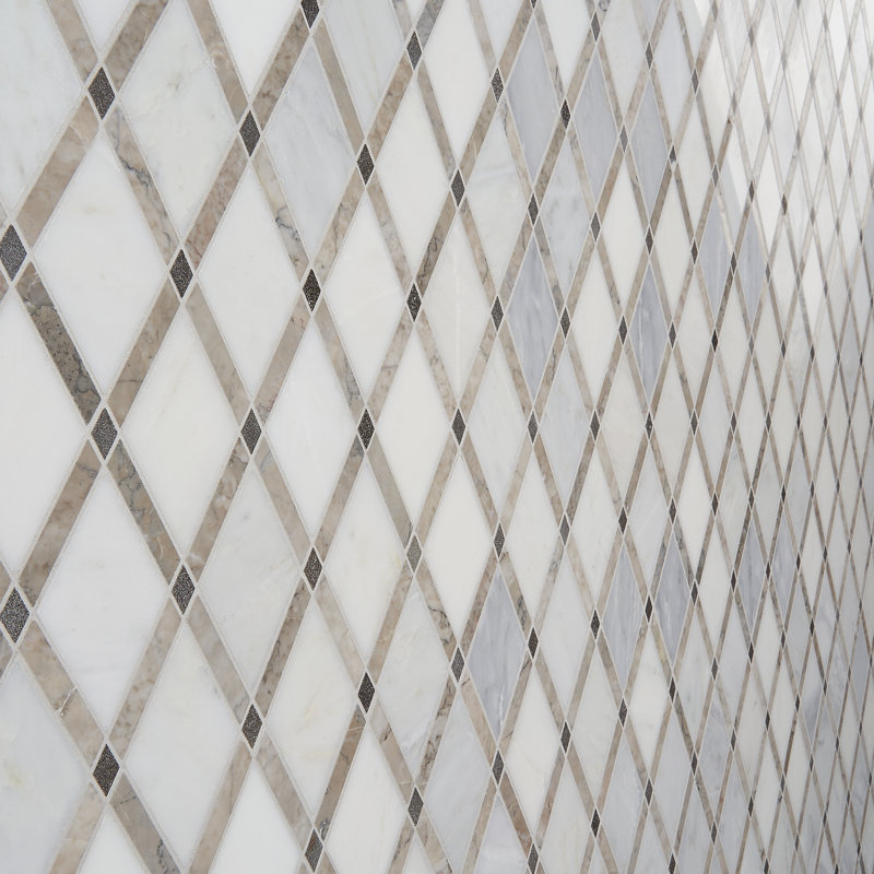 Carreau de mosaïque fantaisie Grand Marble, Gris Lagos
