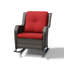 Chaise berçante d'extérieur en osier avec coussins-81152081