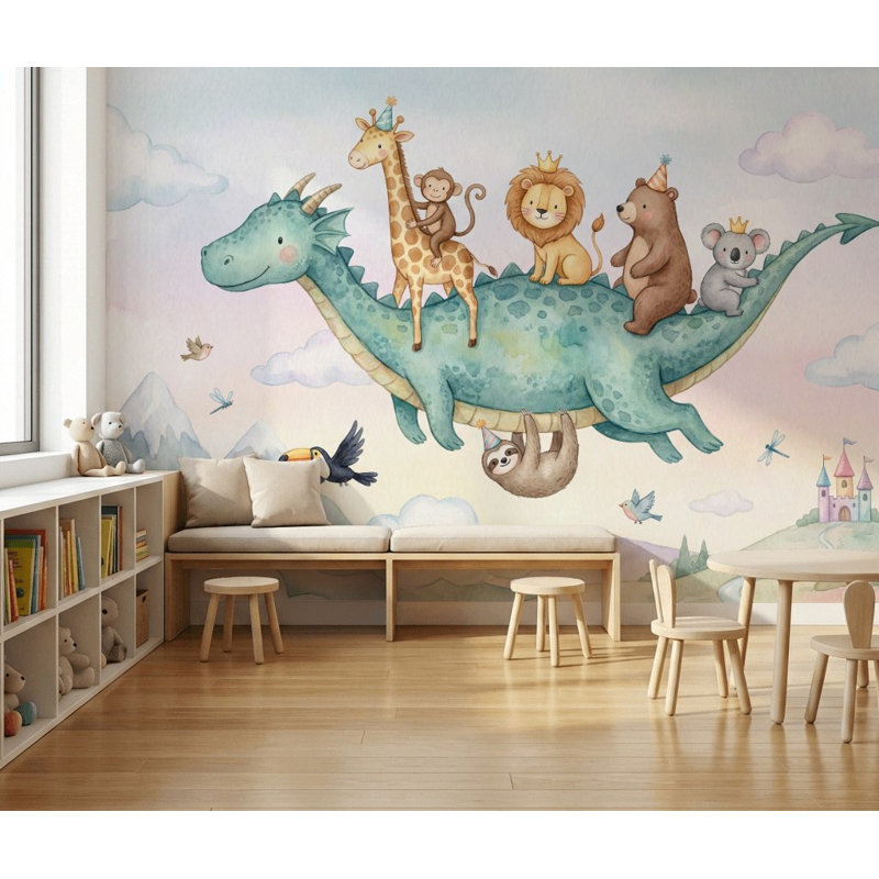 Décoration murale fantaisiste amovible, Peler et coller, 200 po x 120 po