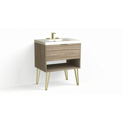 Modo 30" W Freestanding Single Bathroom Vanity with Dawson Leg