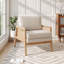 Wood Frame Upholstered Armchair Accent Chair-2049320926-2049320924