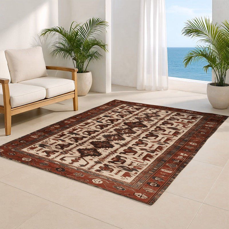 Tapis d'intérieur et d'extérieur brun Persian, Rectangulaire 2 pi x 3 pi