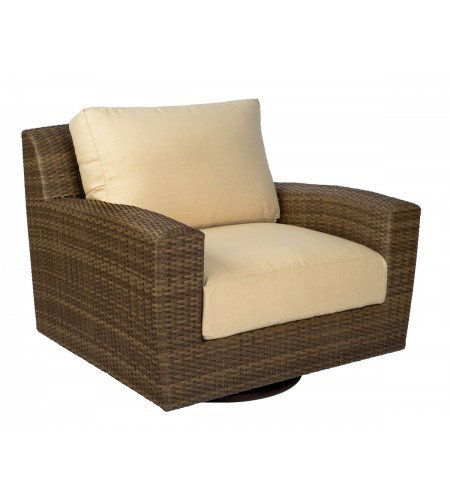 Saddleback Outdoor Swivel Lounge Chair, Canvas Heather Beige Sunbrella® Canvas