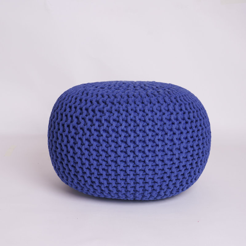 Cattaraugus Upholstered Outdoor Ottoman, Blue
