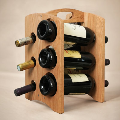 Joriel 6 Bottle Solid Wood Tabletop Wine Bottle Rack