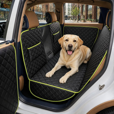 Using scratch-resistant leather, this rear dog hammock provides 360° full coverage, a non-slip design, waterproof protection, and window-flap insert fixing for compatible back seats.