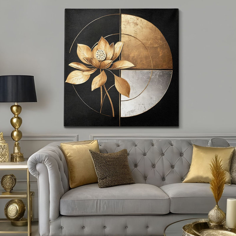 Peinture décorative sur toile, H 27,6 po x l 27,6 po