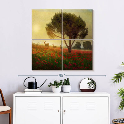 Alvord Trees Poppies Deer II