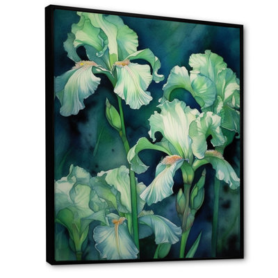 Pétale d'iris vert sur toile