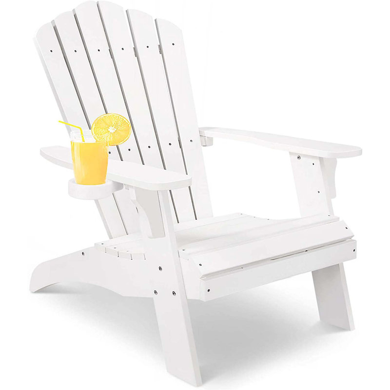 Chaise Adirondack en polystyrène durable pour la détente, Blanc