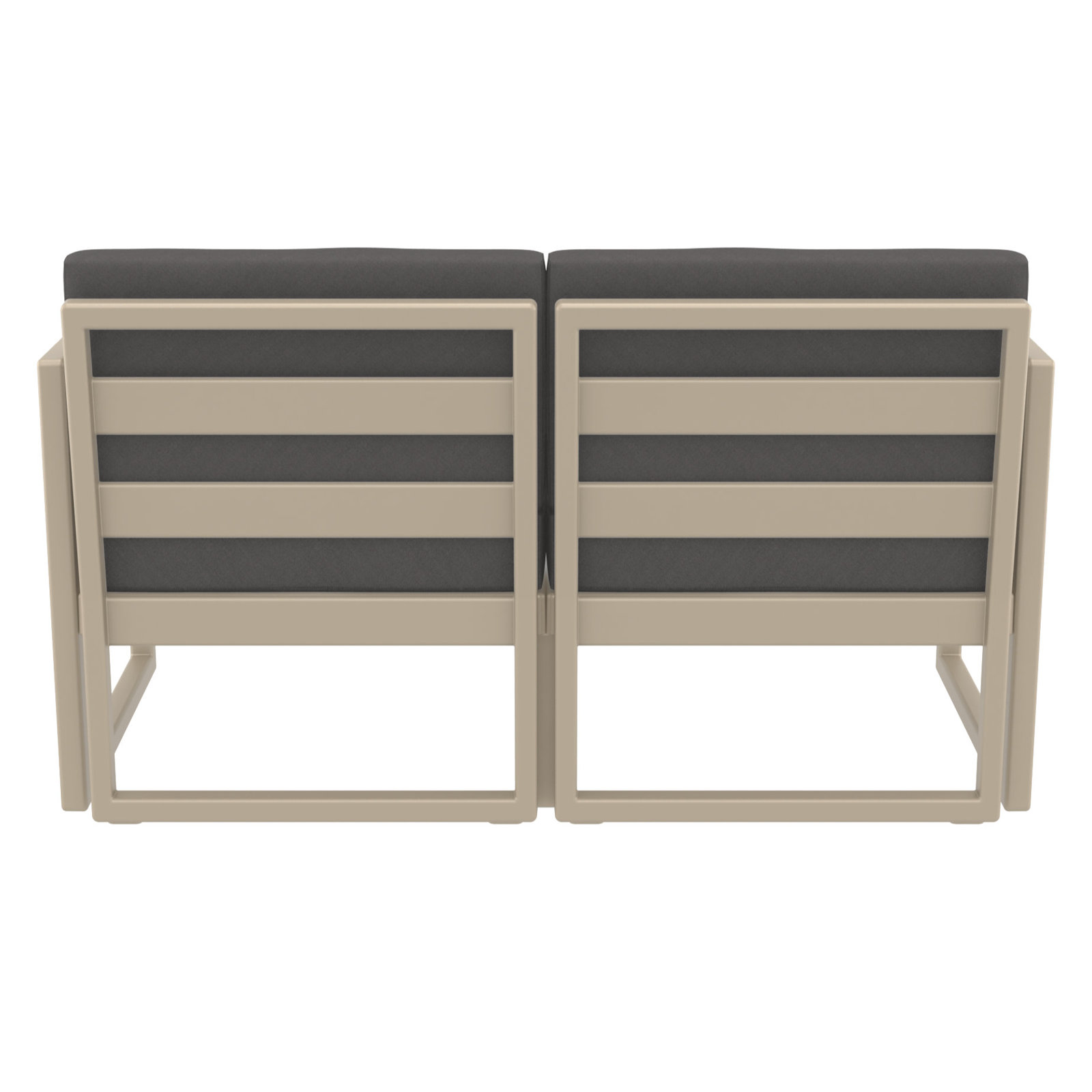Lane 58" Sunbrella® Patio Loveseat, Charcoal, Taupe