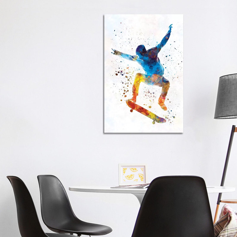 Skateboarder I by Paul Rommer - Painting on Canvas, Wrapped Canvas, 101.6 cm H x 66.04 cm W x 3.175 cm D