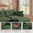 Modular Sectional Sofa, 76.5" L-Shaped Corduroy Comfy Sectional Couches For Living Room, 2-Seater Cloud Couches With 1 Movable Ottoman, Flexible Combination Modern Deep Seat Sofa (Green)-1323058813