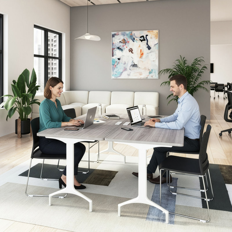 Table de formation rectangulaire modulaire Bush Business Furniture Synergy, Gris platine