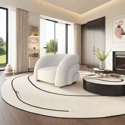 Curved negotiating  leather sofa