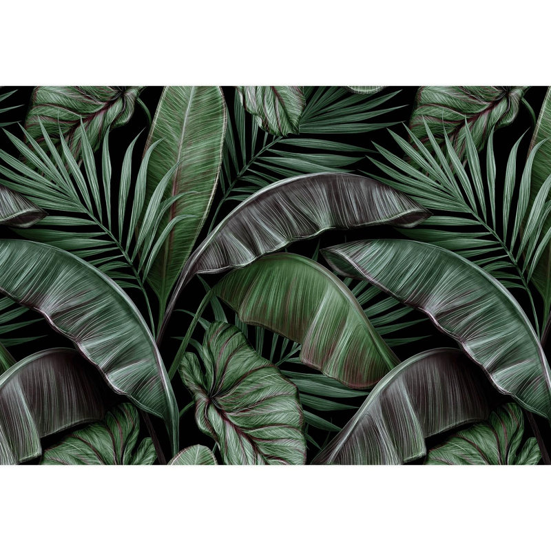 Feuillage tropical luxuriant à feuilles tropicales, L 132 po x l 192 po