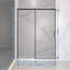 Porte de douche coulissante réglable semi-sans cadre avec verre trempé transparent, aucune découpe requise pour une installation facile, porte de douche