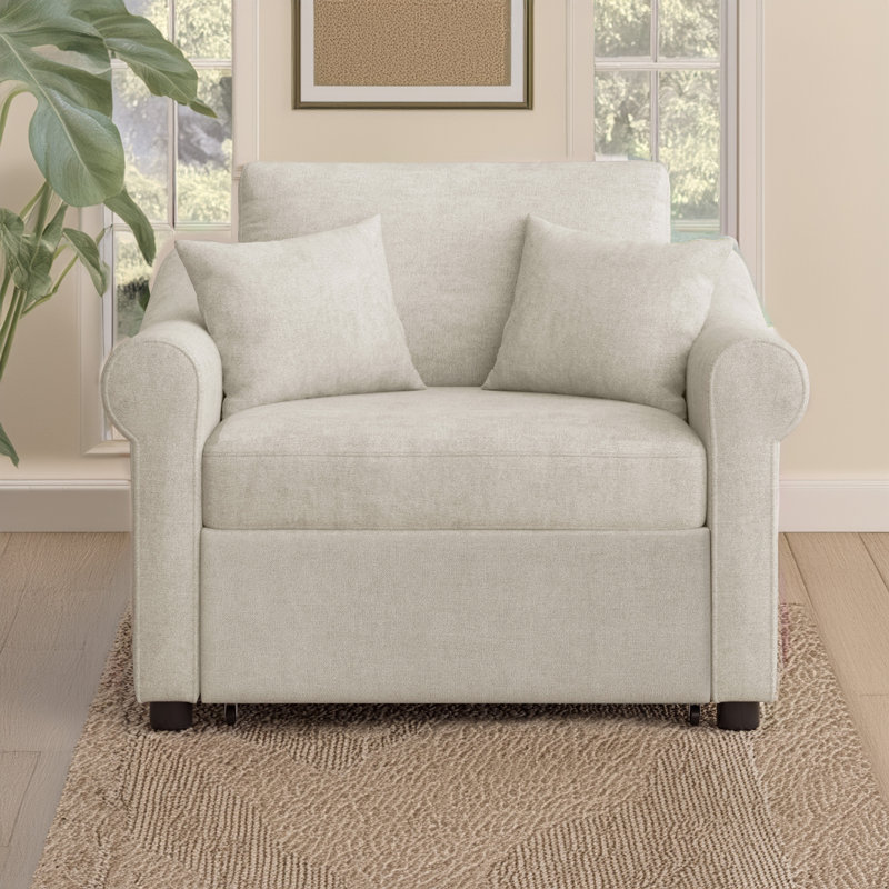 Chaise longue rembourrée Shanese, Beige