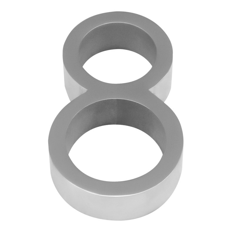 5" Floating Mount House Number, Satin Stainless Steel, 8