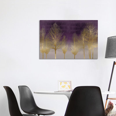 Gold Forest On Purple by Kate Bennett - Wrapped Canvas Print