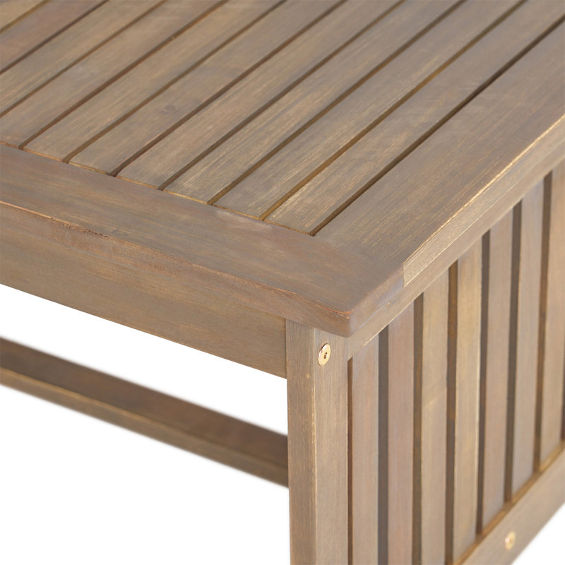 Grace Broad Acacia Wood Outdoor Coffee Table in Gray