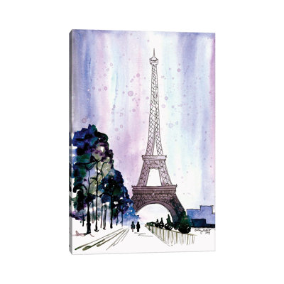 Paris in Winter 1 Piece Wrapped Canvas Painting