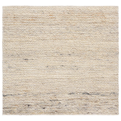 Laine tissée à la main Abram Tapis en coton beige / ivoire