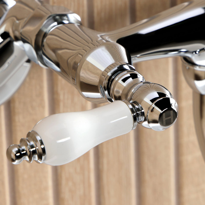 Robinet de salle de bain mural 2 trous Kingston, Chrome poli