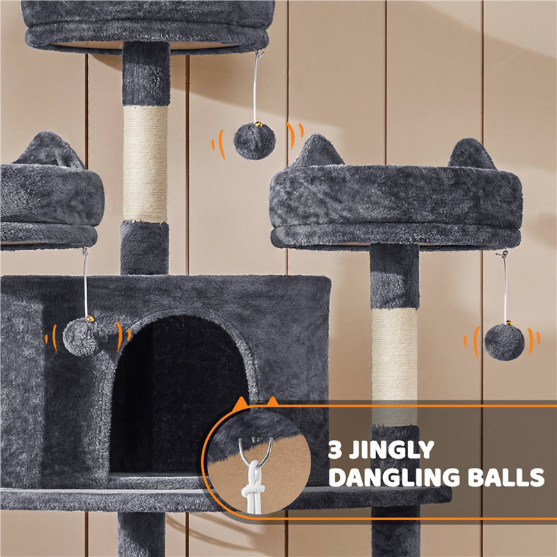 Zutphen 69'' H Cat Tree, Dark Grey