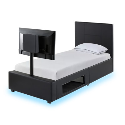 XR Living Ava Upholstered TV Bed with LED Lighting