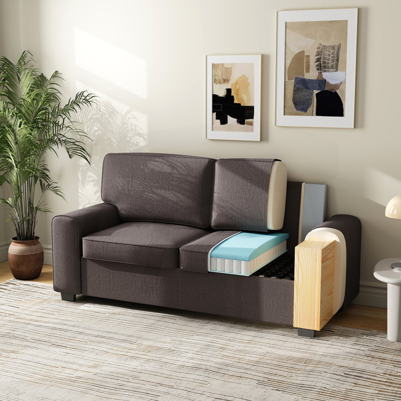 Canapé moderne 69,6 po en chenille, Grey