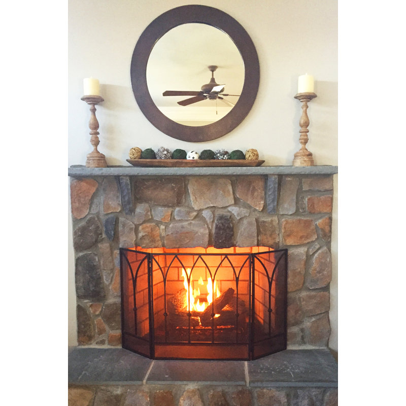 34" Round Hammered Copper Mirror