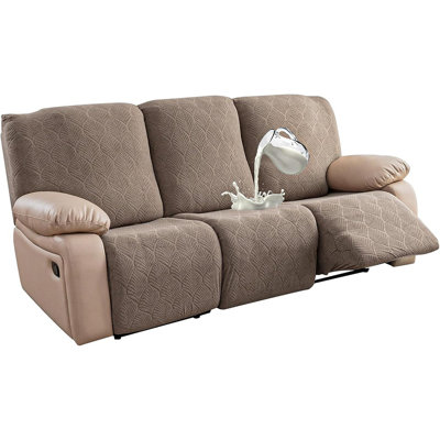 Ensemble de housse pour canapé inclinable - Taupe - 100% imperméable, tissu extensible, lavable, adapté aux animaux de compagnie et aux enfants, 3 pièces, convient au canapé inclinable à 3 coussins