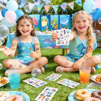 120 pièces de cadeaux de fête du monde sous-marin, ensemble de cadeaux de fête d'anniversaire sous-marine